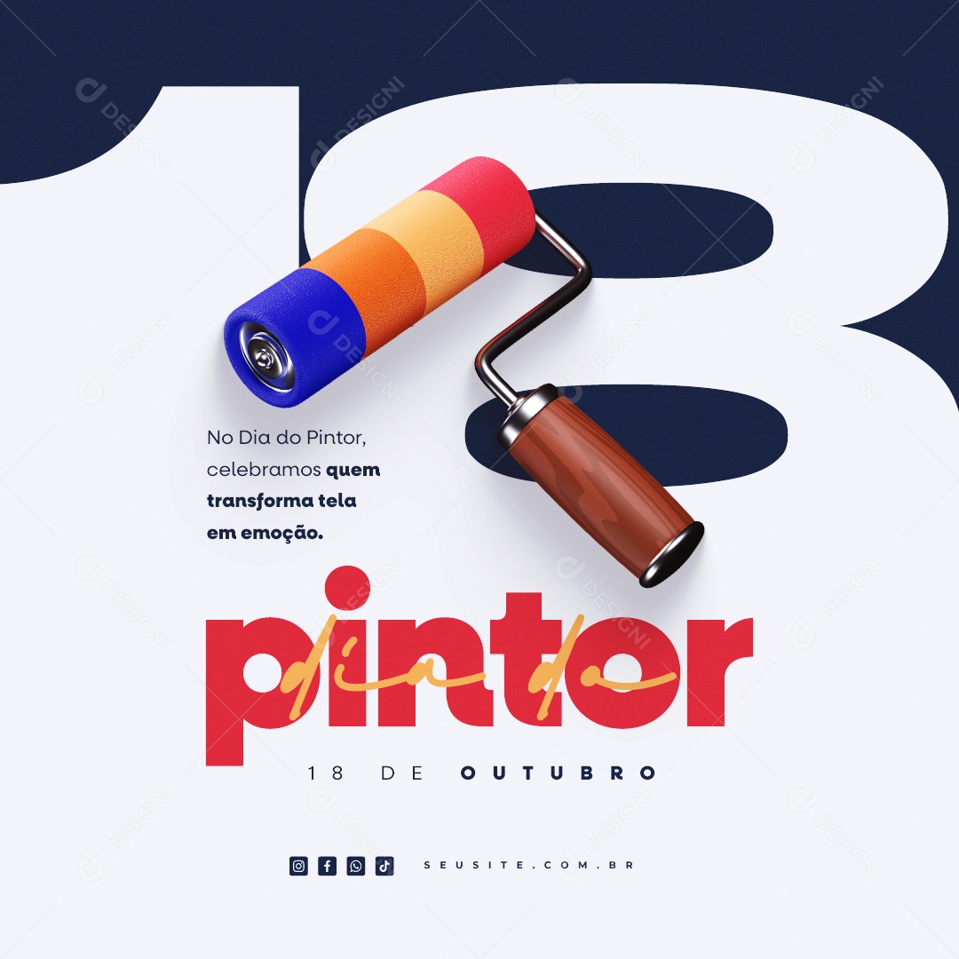 Dia Do Pintor Celebramos Quem Transforma Tela em Emoção Social Media PSD Editável