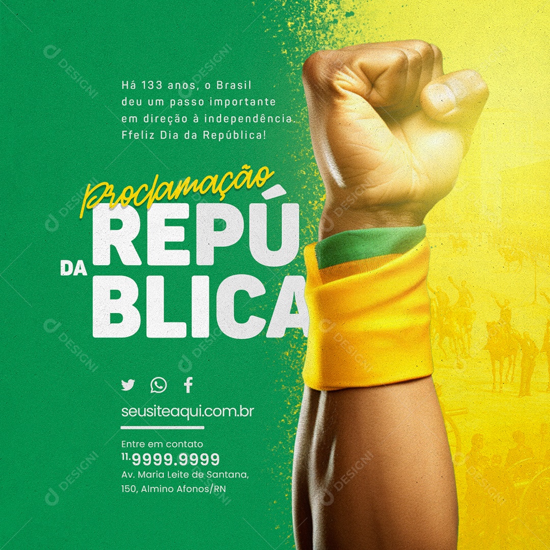 Dia da Proclamação da República 15 de Novembro Social Media PSD Editável