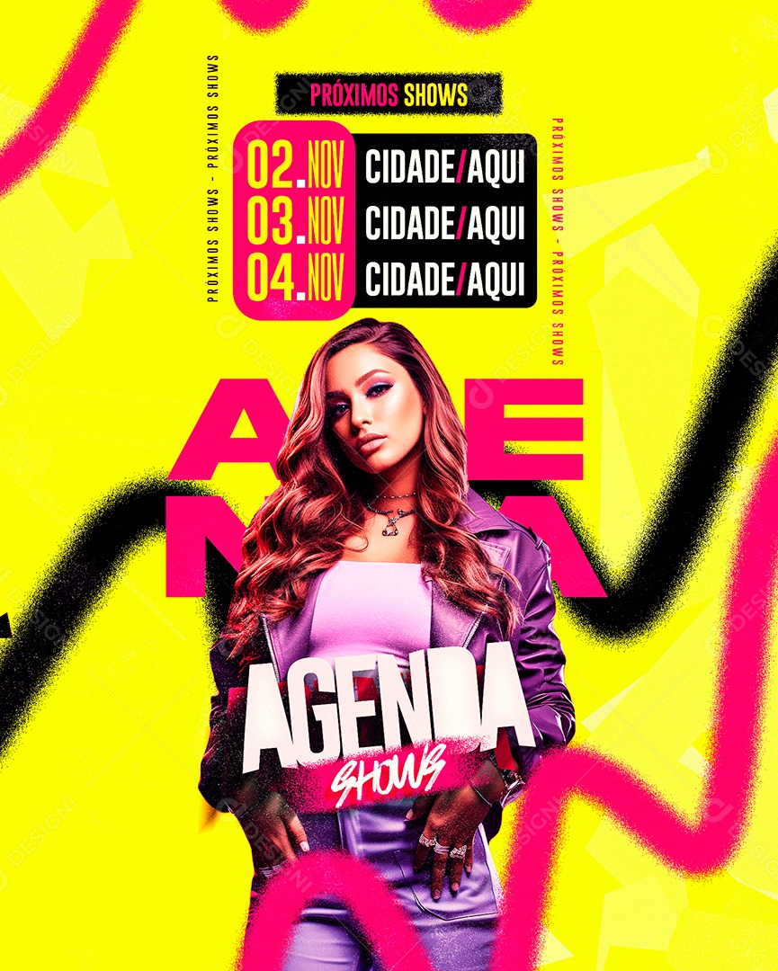 Flyer Próximos Shows Agenda Social Media PSD Editável
