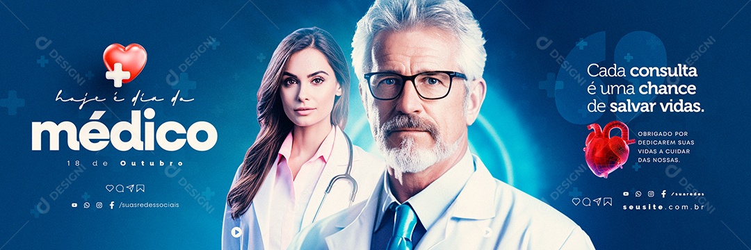 Carrossel Dia Do Médico Cada Consulta é uma Chance de Salvar Vidas Social Media PSD Editável
