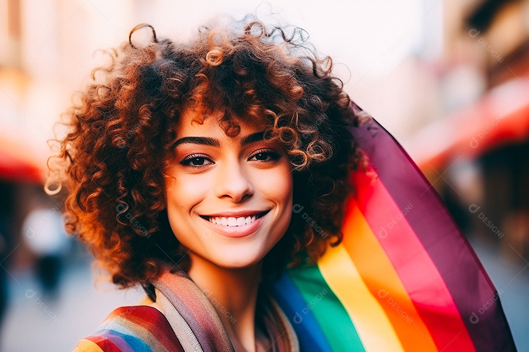 Pessoas da comunidade LGBT segurando a bandeira