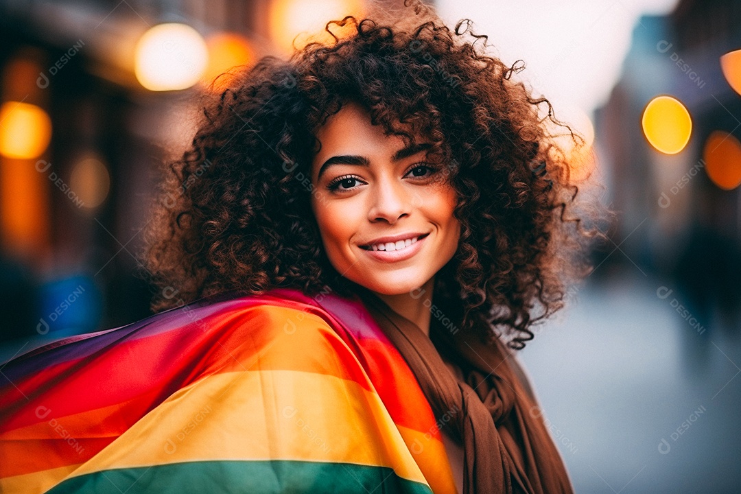 Pessoas da comunidade LGBT segurando a bandeira