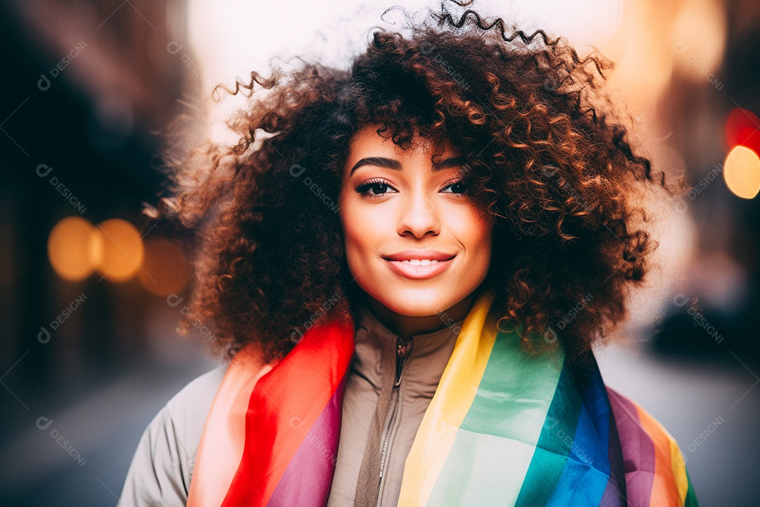 Pessoas da comunidade LGBT segurando a bandeira