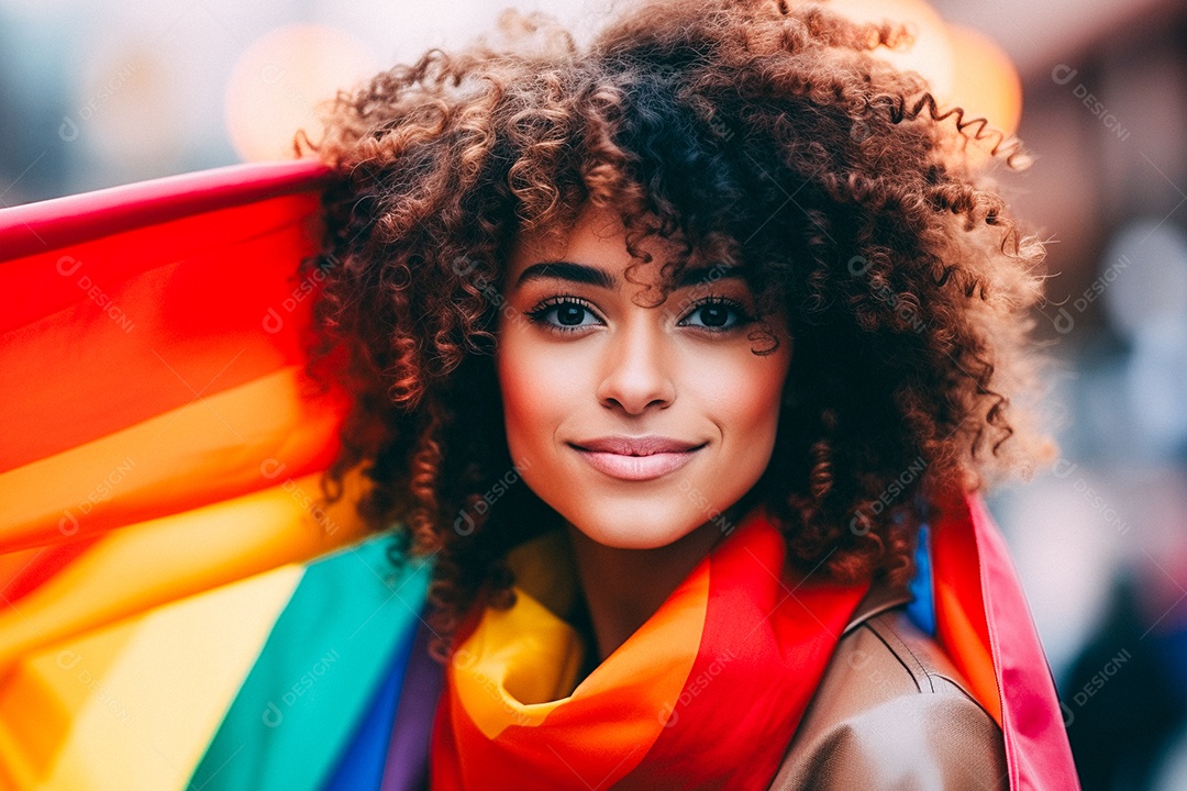 Pessoas da comunidade LGBT segurando a bandeira