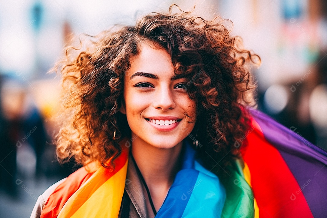 Pessoas da comunidade LGBT segurando a bandeira LGBT