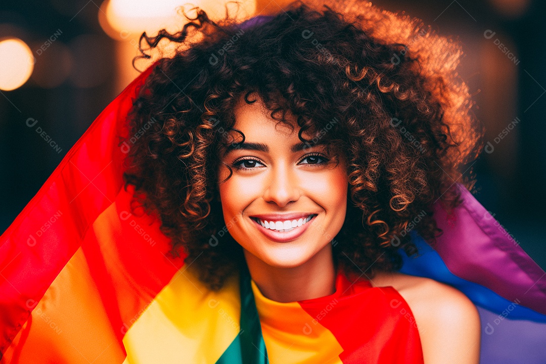 Pessoas da comunidade LGBT segurando a bandeira