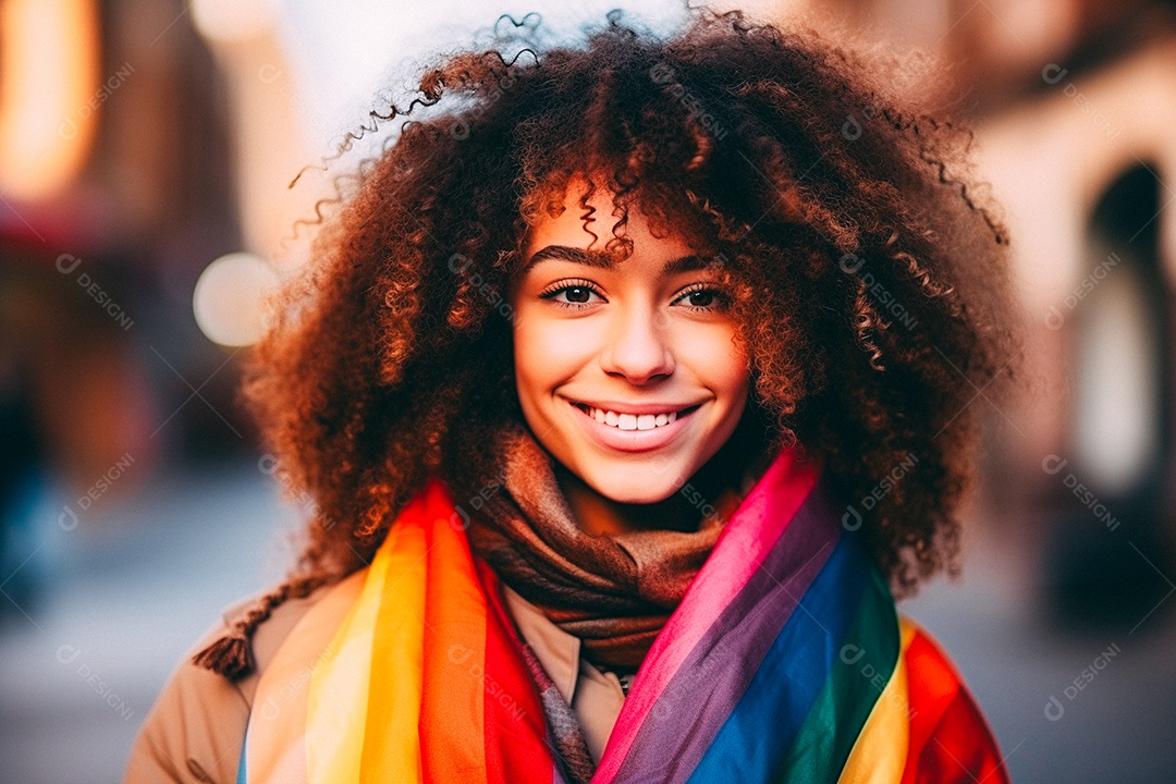 Pessoas da comunidade LGBT segurando a bandeira