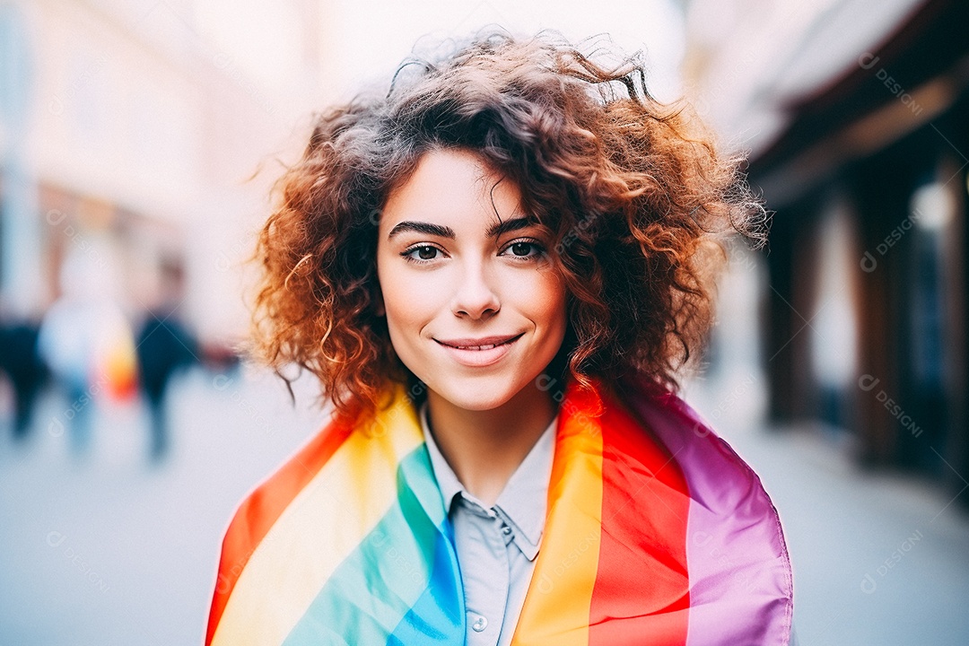 Pessoas da comunidade LGBT segurando a bandeira