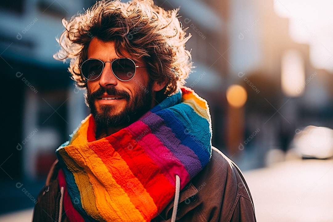 Pessoas da comunidade LGBT segurando a bandeira