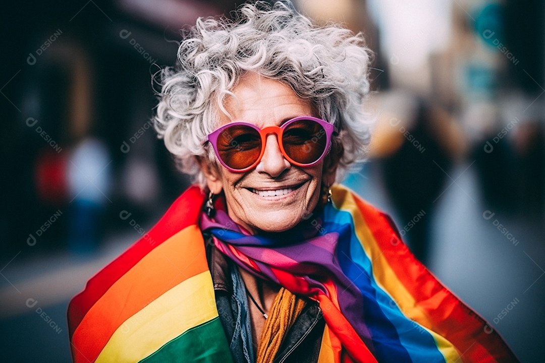 Pessoas da comunidade LGBT segurando a bandeira