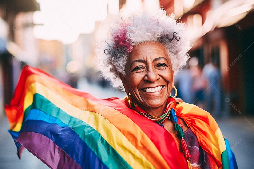 Pessoas da comunidade LGBT segurando a bandeira