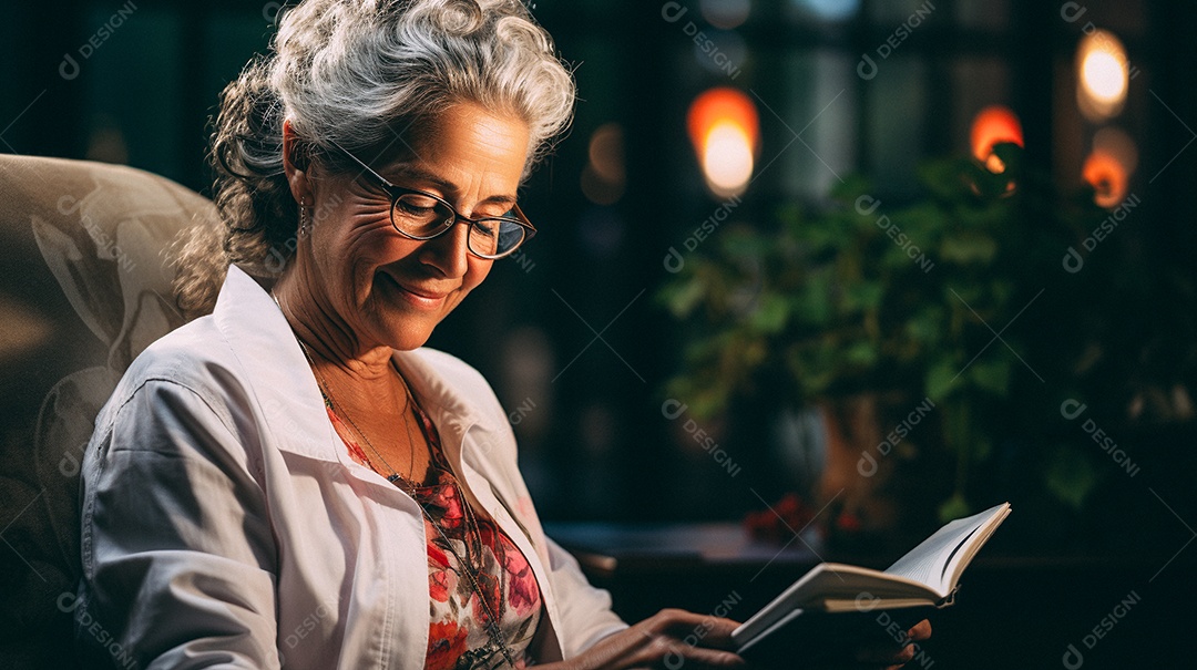 Em uma sala de estar bem iluminada, um idoso é capturado