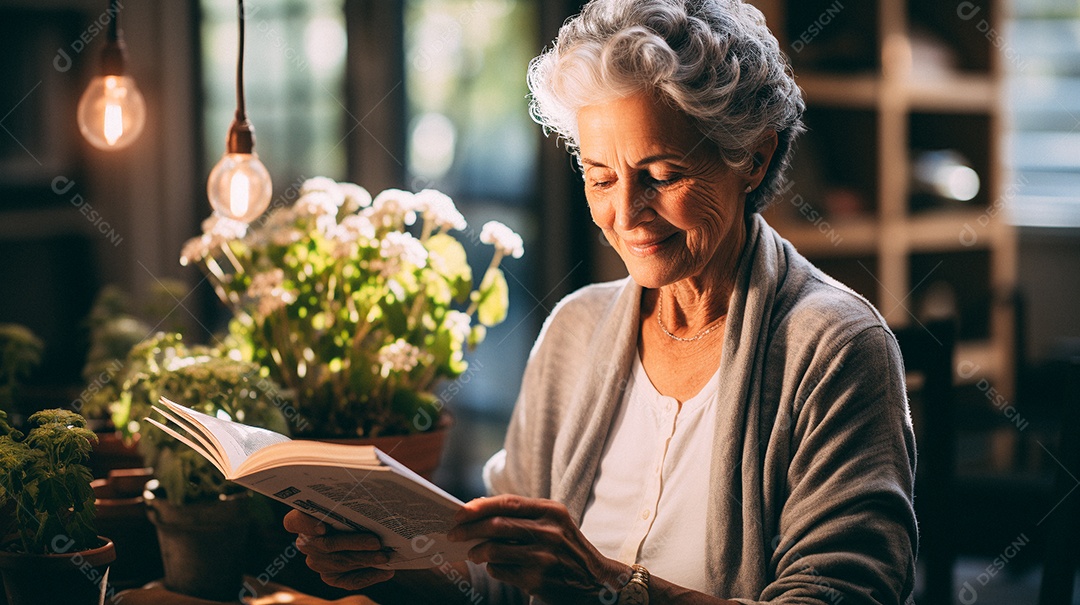 Em uma sala de estar bem iluminada, um idoso é capturado
