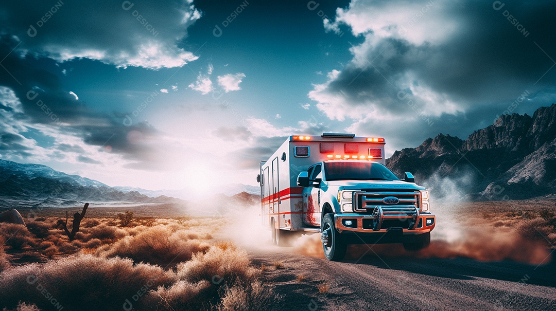 Ambulância em movimento