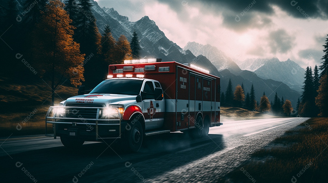 Ambulância em movimento