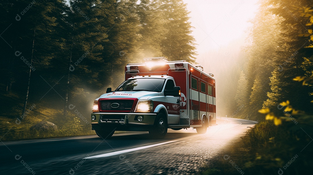 Ambulância em movimento