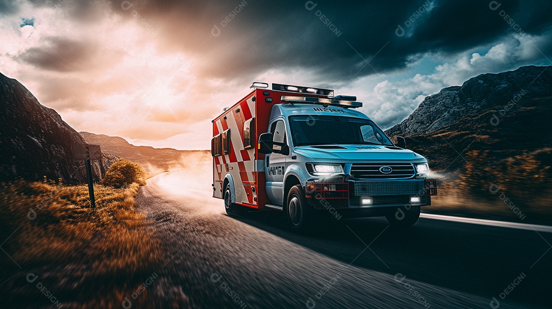 Ambulância em movimento