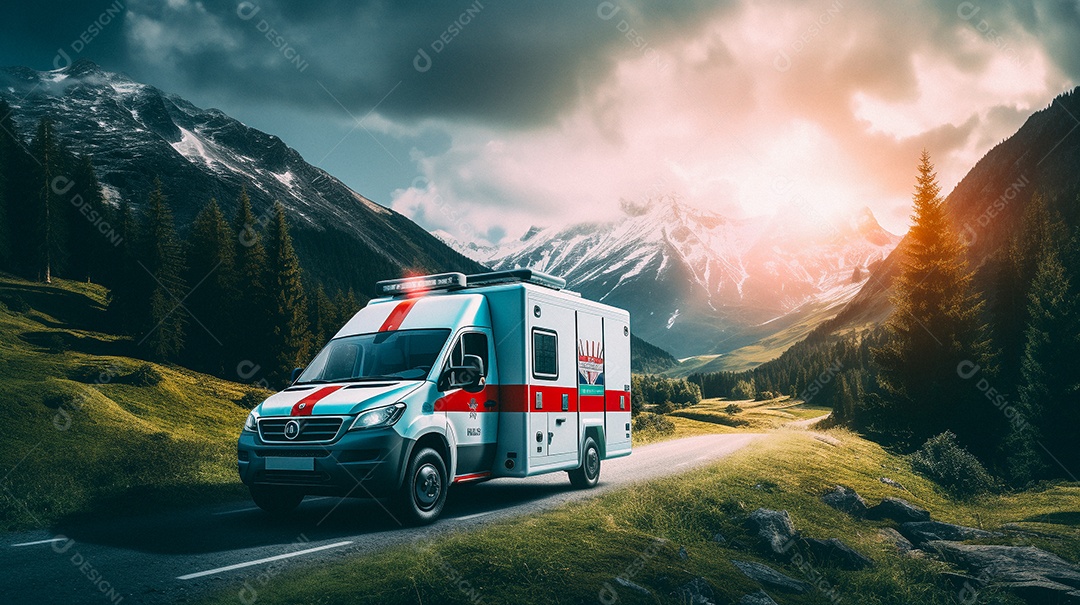 Ambulância em movimento