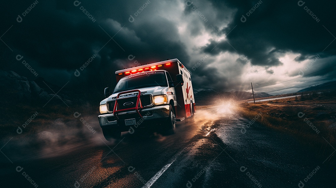 Ambulância em movimento