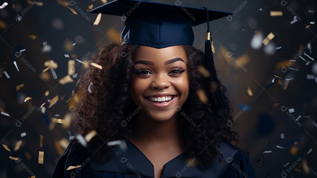Garota africana atraente em vestido de formatura