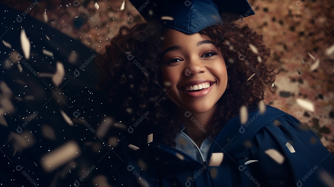 Garota africana atraente em vestido de formatura