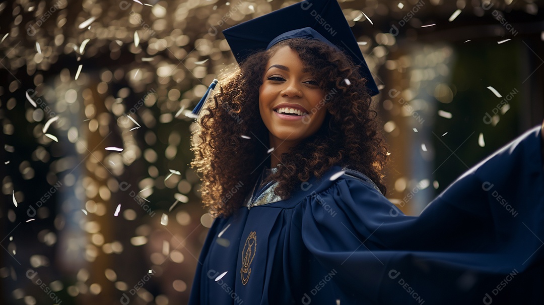 Garota africana atraente em vestido de formatura