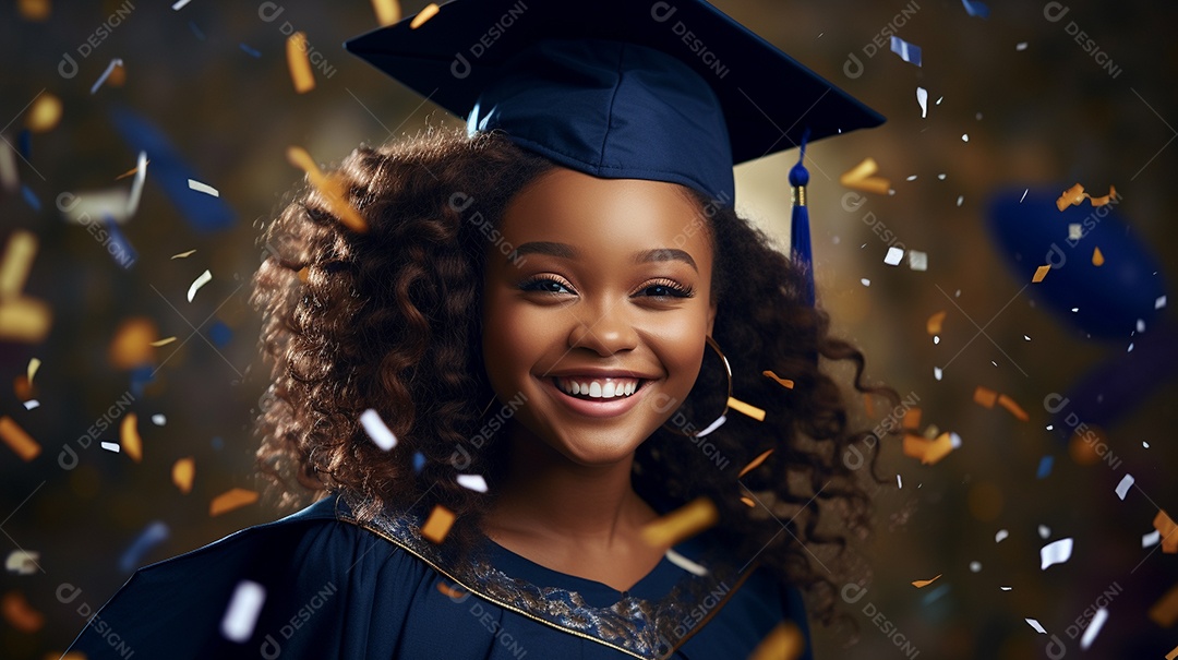 Garota africana atraente em vestido de formatura