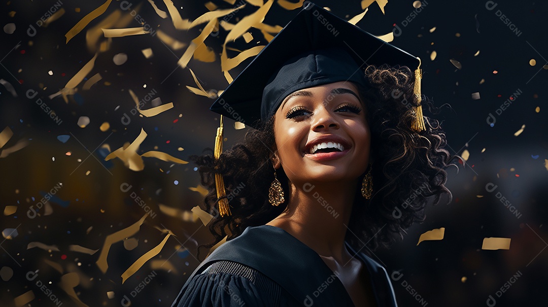 Garota africana atraente em vestido de formatura