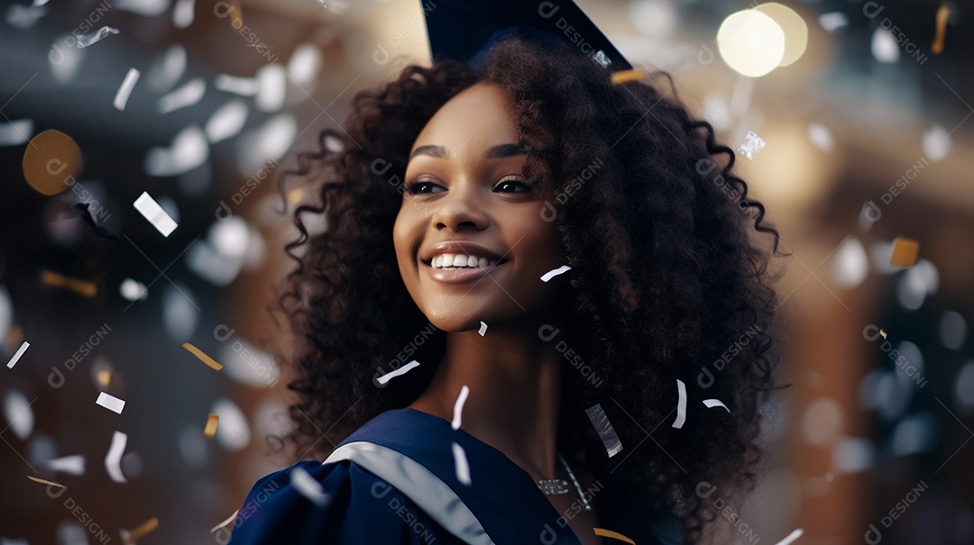 Garota africana atraente em vestido de formatura