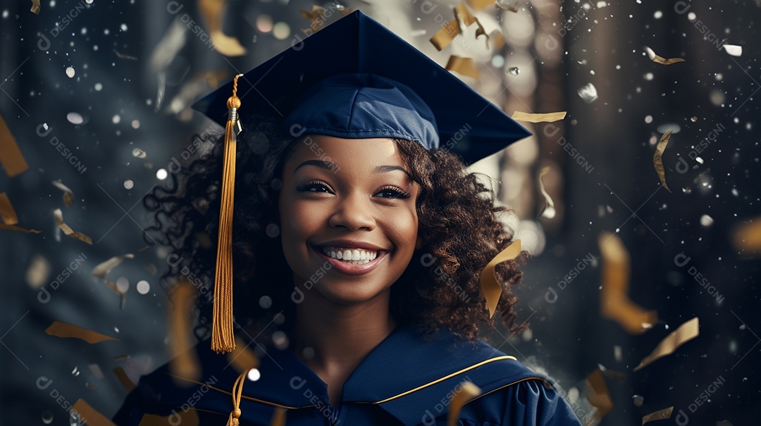 Garota africana atraente em vestido de formatura