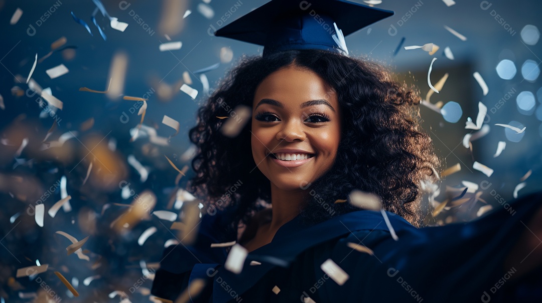 Garota africana atraente em vestido de formatura