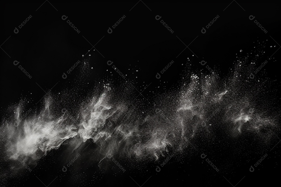 Poeira branca e arranhões em um fundo preto