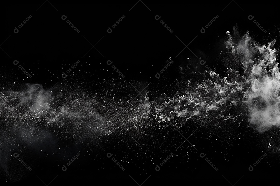 Poeira branca e arranhões em um fundo preto