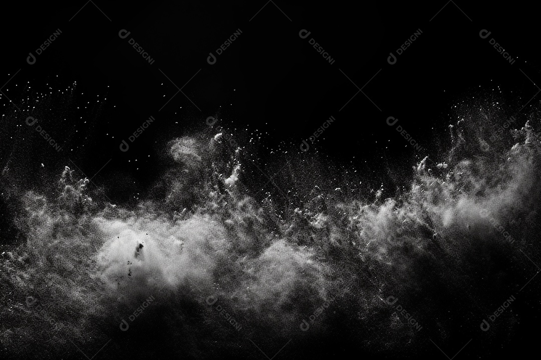Poeira branca e arranhões em um fundo preto