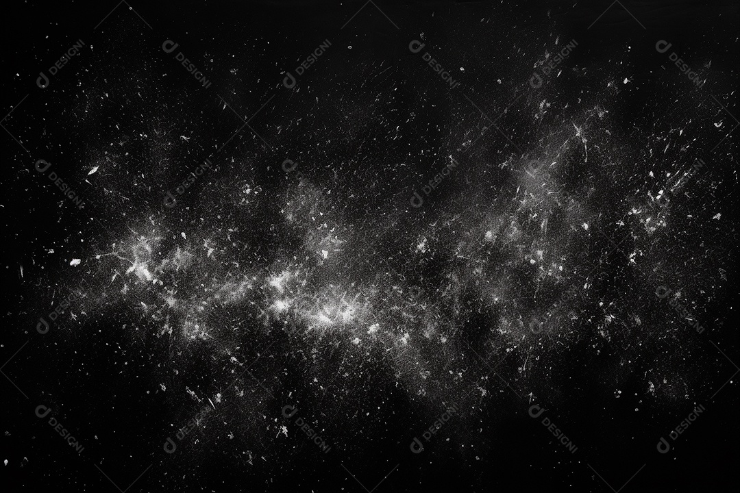 Poeira branca e arranhões em um fundo preto