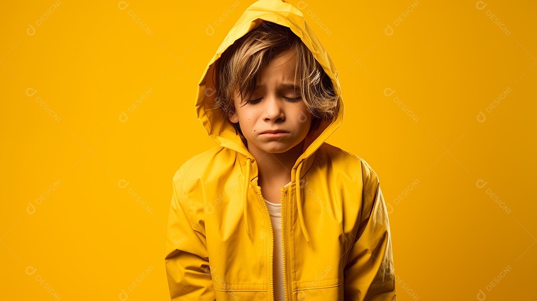 Menino garoto chorando isolado no fundo colorido