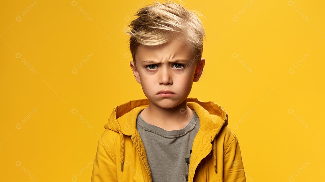 Menino garoto chorando isolado no fundo colorido