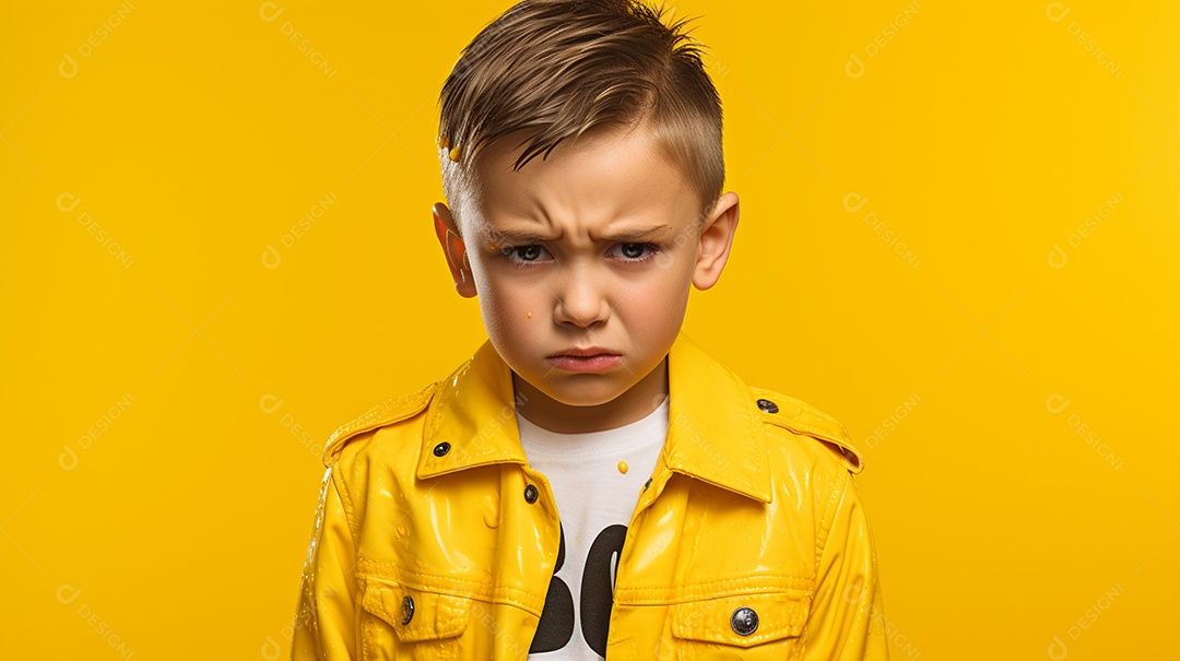 Menino garoto chorando isolado no fundo colorido