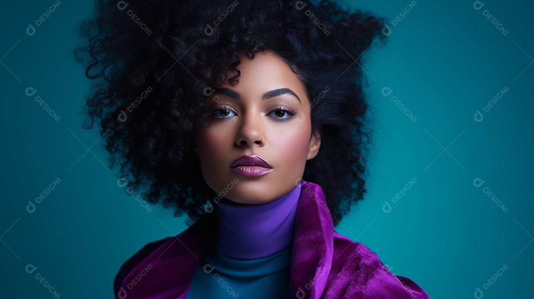 Linda mulher negra com suéter de lã