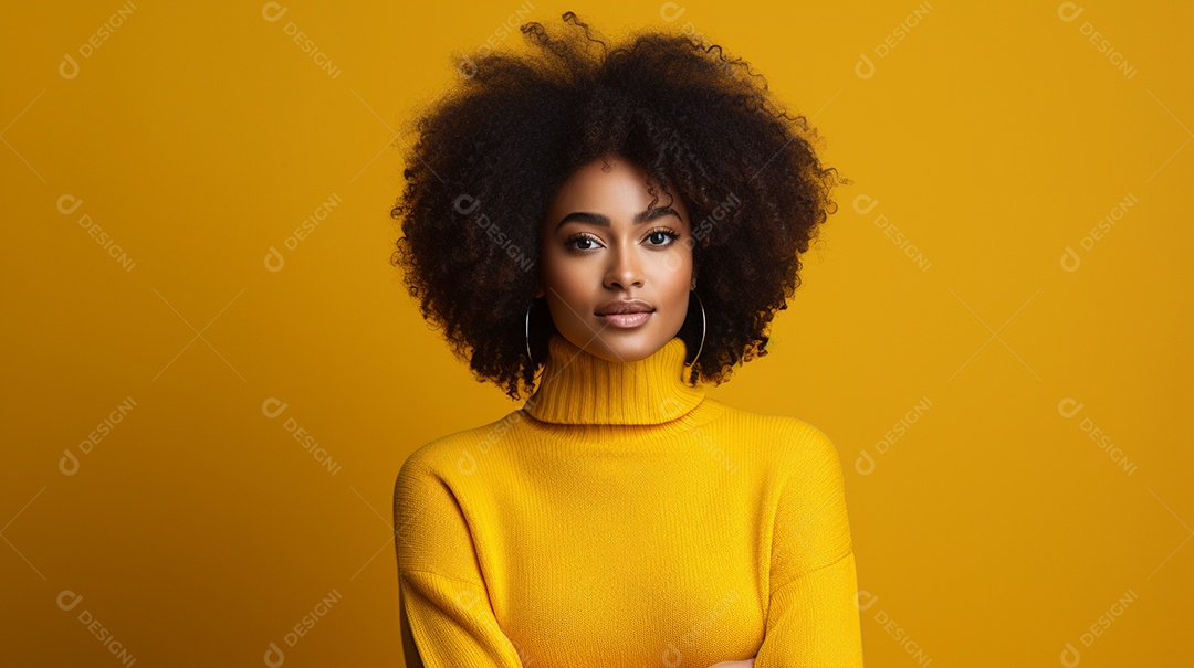 Linda mulher negra com suéter de lã