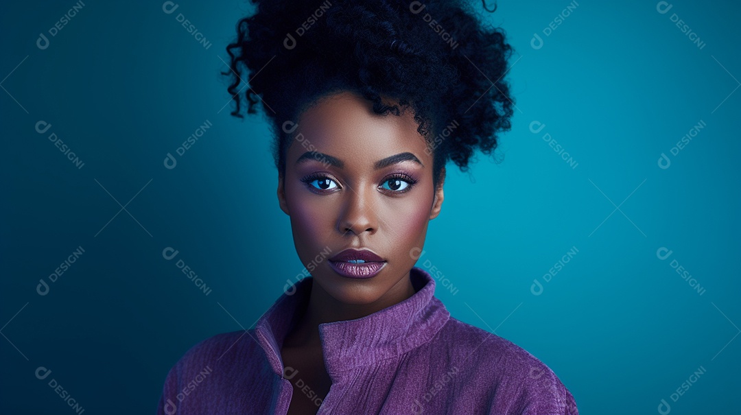 Linda mulher negra com suéter de lã