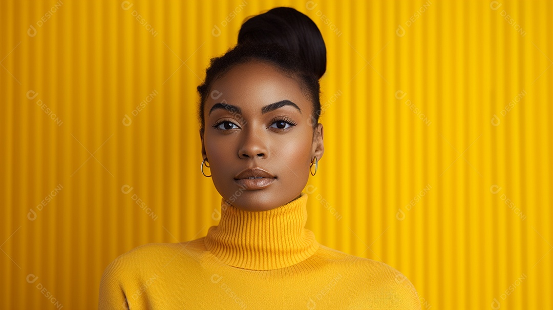 Linda mulher negra com suéter de lã