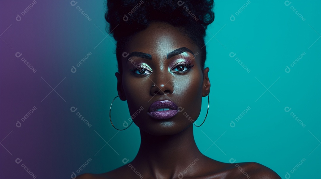 Linda mulher negra com suéter de lã