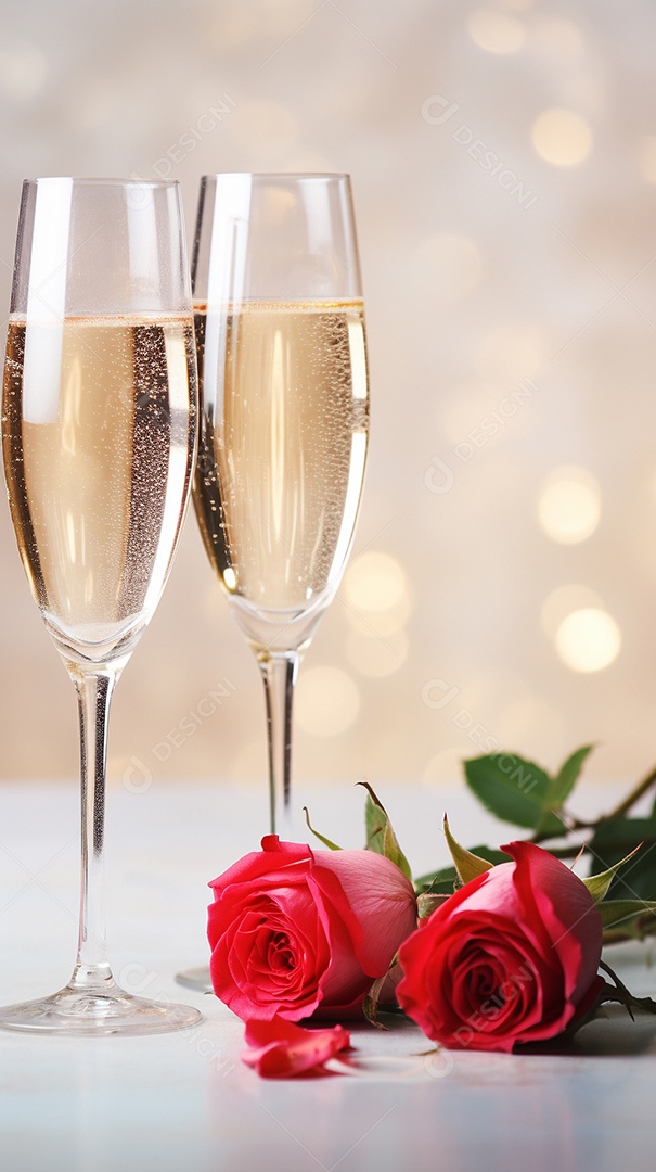 Duas taças de champanhe