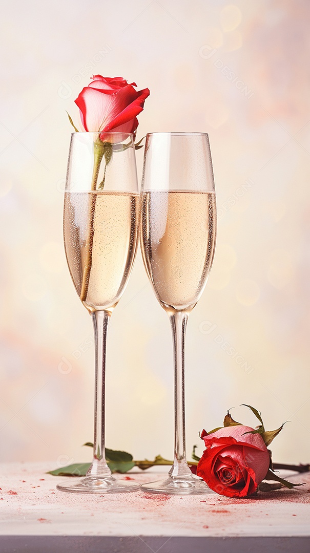 Duas taças de champanhe