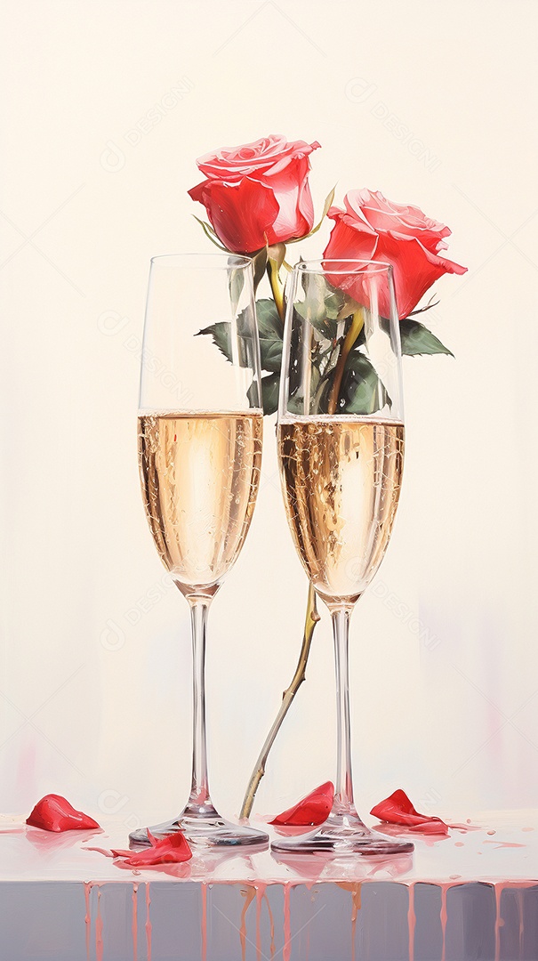 Duas taças de champanhe