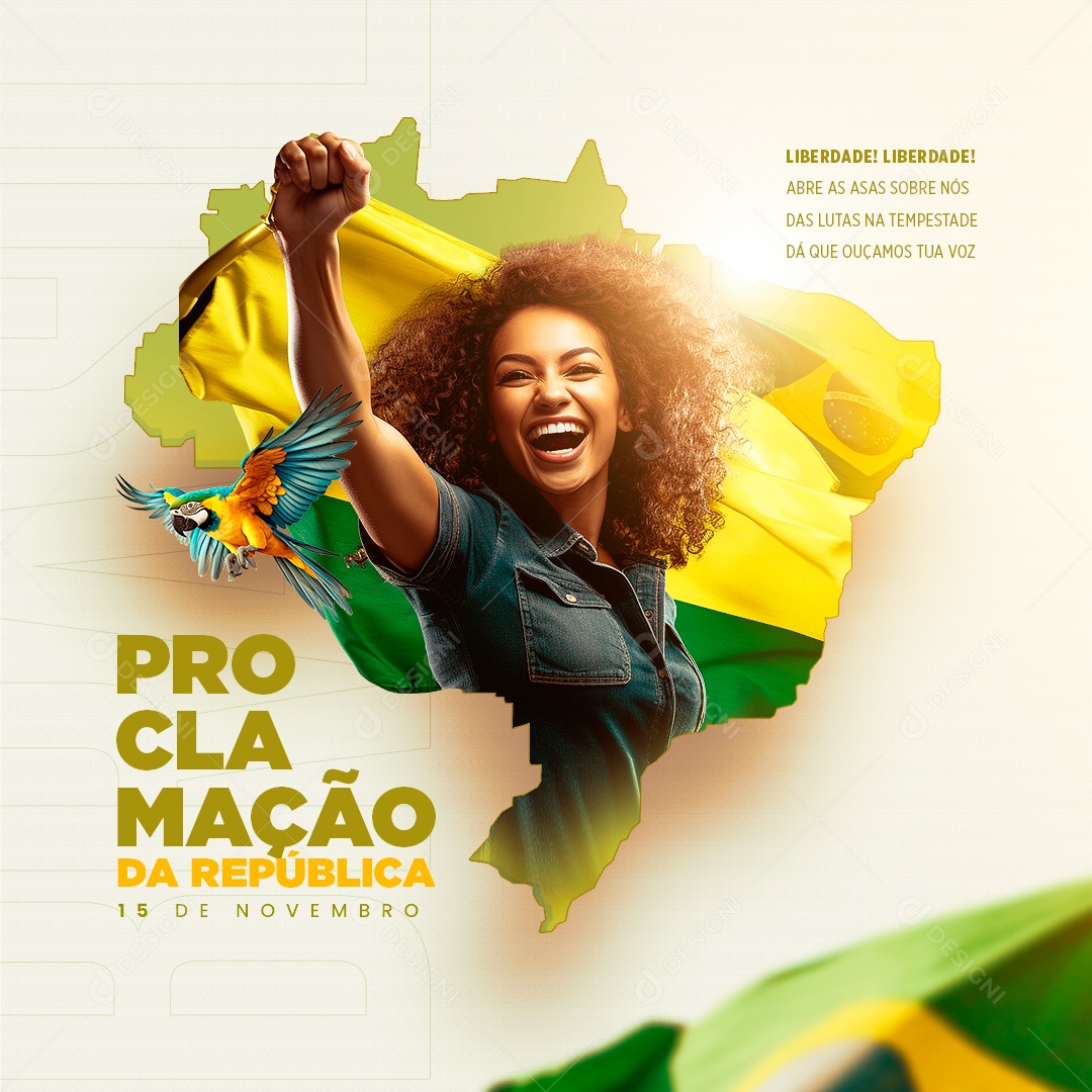 Dia da Proclamação Da República 15 De Novembro Social Media  PSD Editável