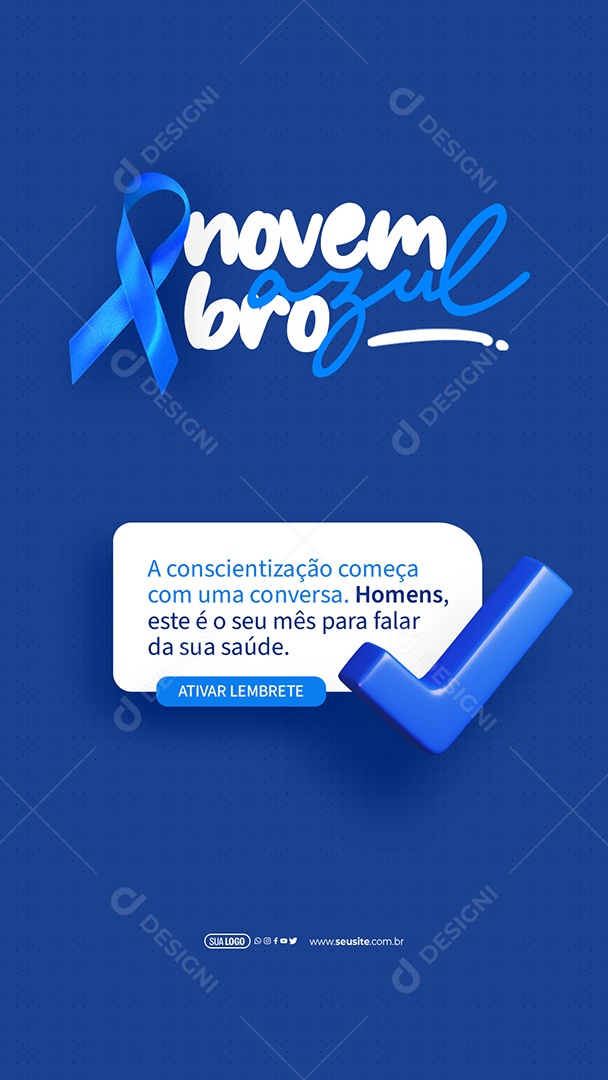 Story Novembro Azul Homem este é o seu Mês pra Falar da sua Saúde Social Media PSD Editável
