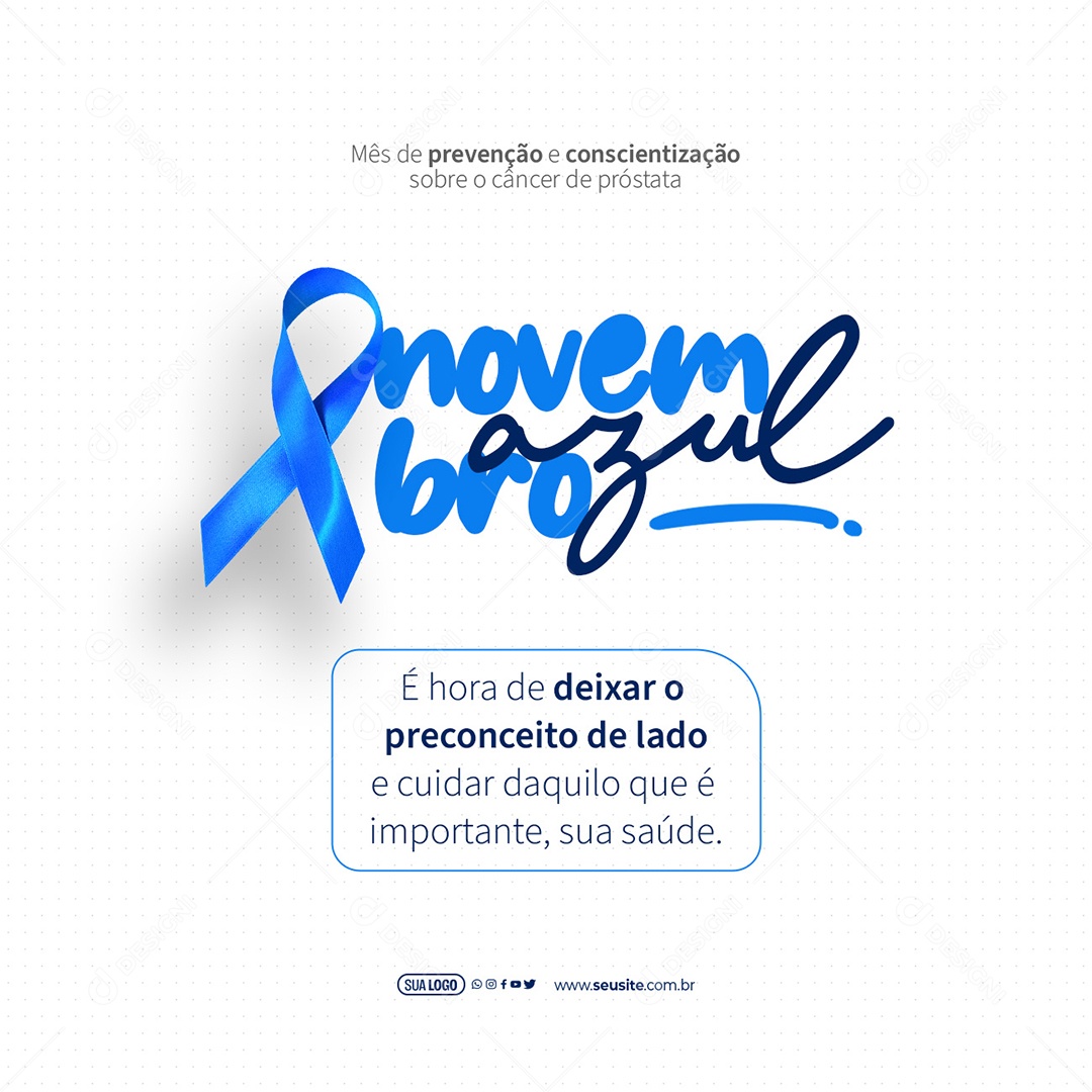 Novembro Azul Deixar o Preconceito de Lado Social Media PSD Editável