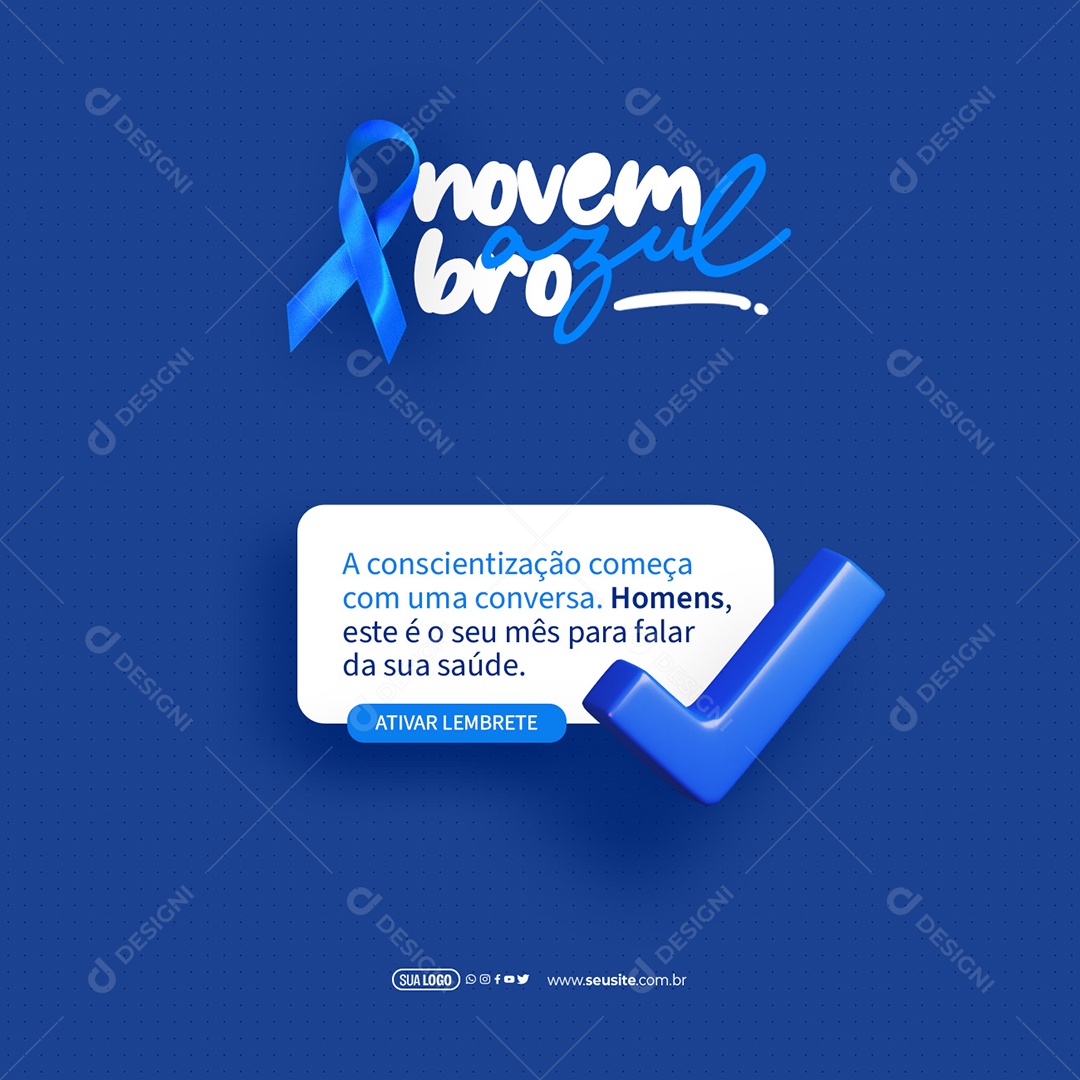 Novembro Azul Homem este é o seu Mês pra Falar da sua Saúde Social Media PSD Editável